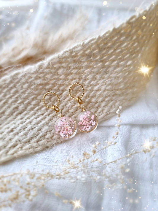 Boucles d'oreilles femme fleur séchées - lapetitezou