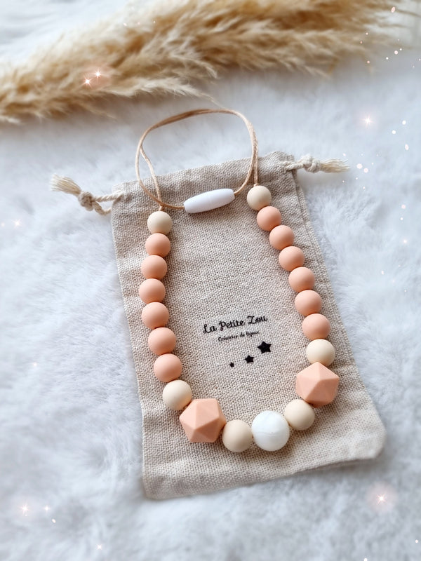 Collier d'allaitement et de portage * Douceur lactée * Pure blanc * -  lapetitezou