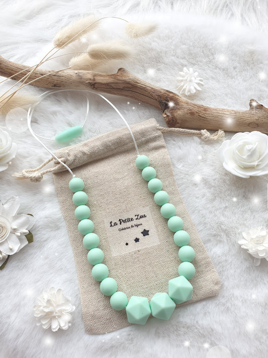 Collier d'allaitement et de portage * Douceur lactée * Menthe pur * - lapetitezou