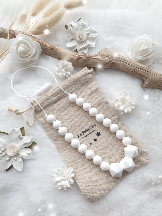 Collier d'allaitement et de portage * Douceur lactée * Pure blanc * - lapetitezou