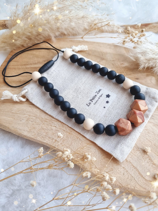 Collier d'allaitement et de portage * Look Black et nude * - lapetitezou