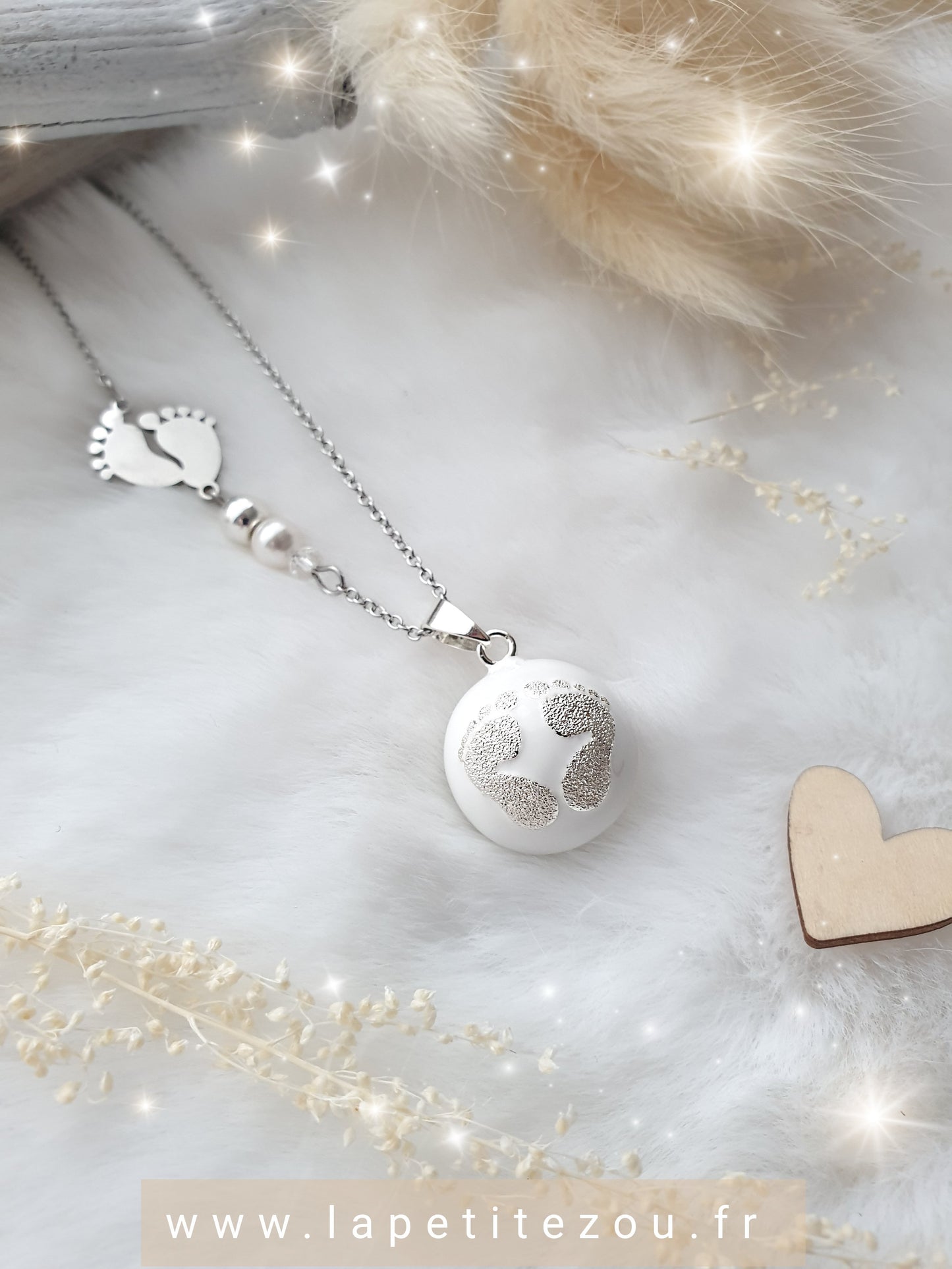Collier de grossesse bola musical thème * Petits pieds d'amour * - lapetitezou