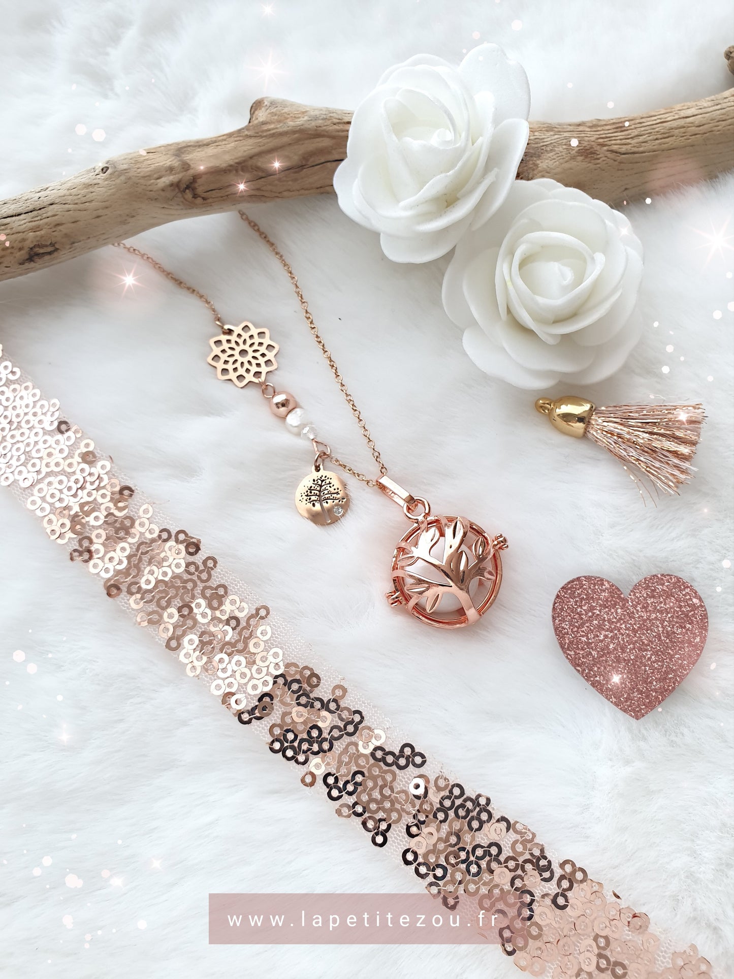 Collier de grossesse bola musicale thème * Arbre de vie gold rose * - lapetitezou