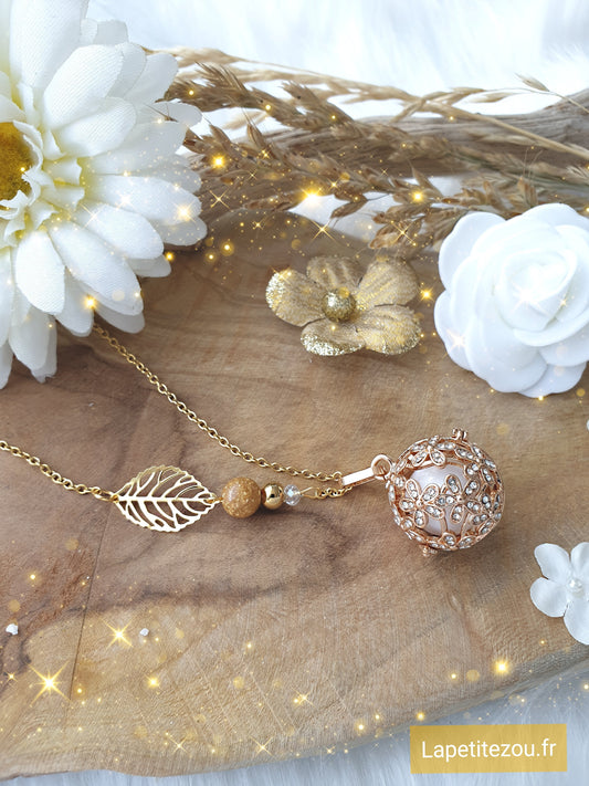 Collier de grossesse bola musicale thème * Gold flower * - lapetitezou