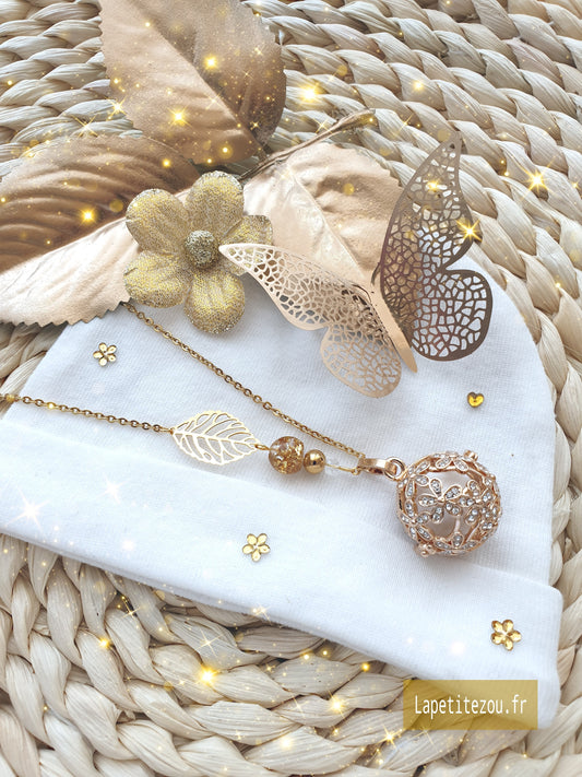 Collier de grossesse bola musicale thème * Gold flower * - lapetitezou