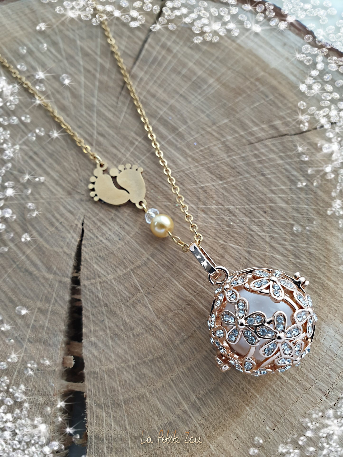 Collier de grossesse bola musicale thème *Gold flower* - lapetitezou