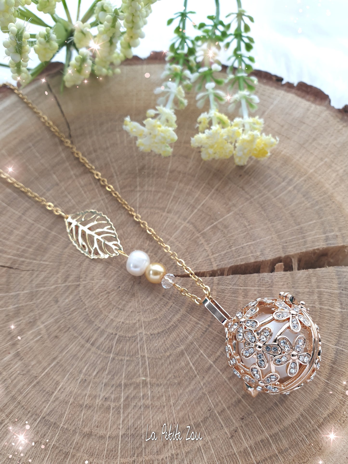 Collier de grossesse bola musicale thème *Gold flower* - lapetitezou