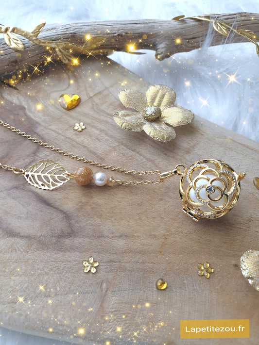 Collier de grossesse bola musicale thème * Gold Flower Chic* - lapetitezou
