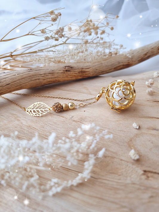 Collier de grossesse bola musicale thème * Gold Flower Chic* - lapetitezou