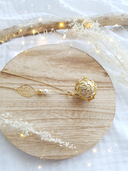 Collier de grossesse bola musicale thème * Gold Flower Chic* - lapetitezou