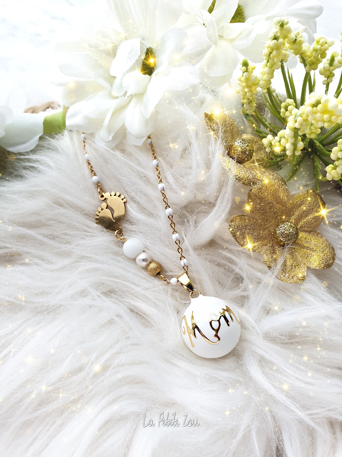 Collier de grossesse bola musicale thème * Gold Mom Chic* - lapetitezou