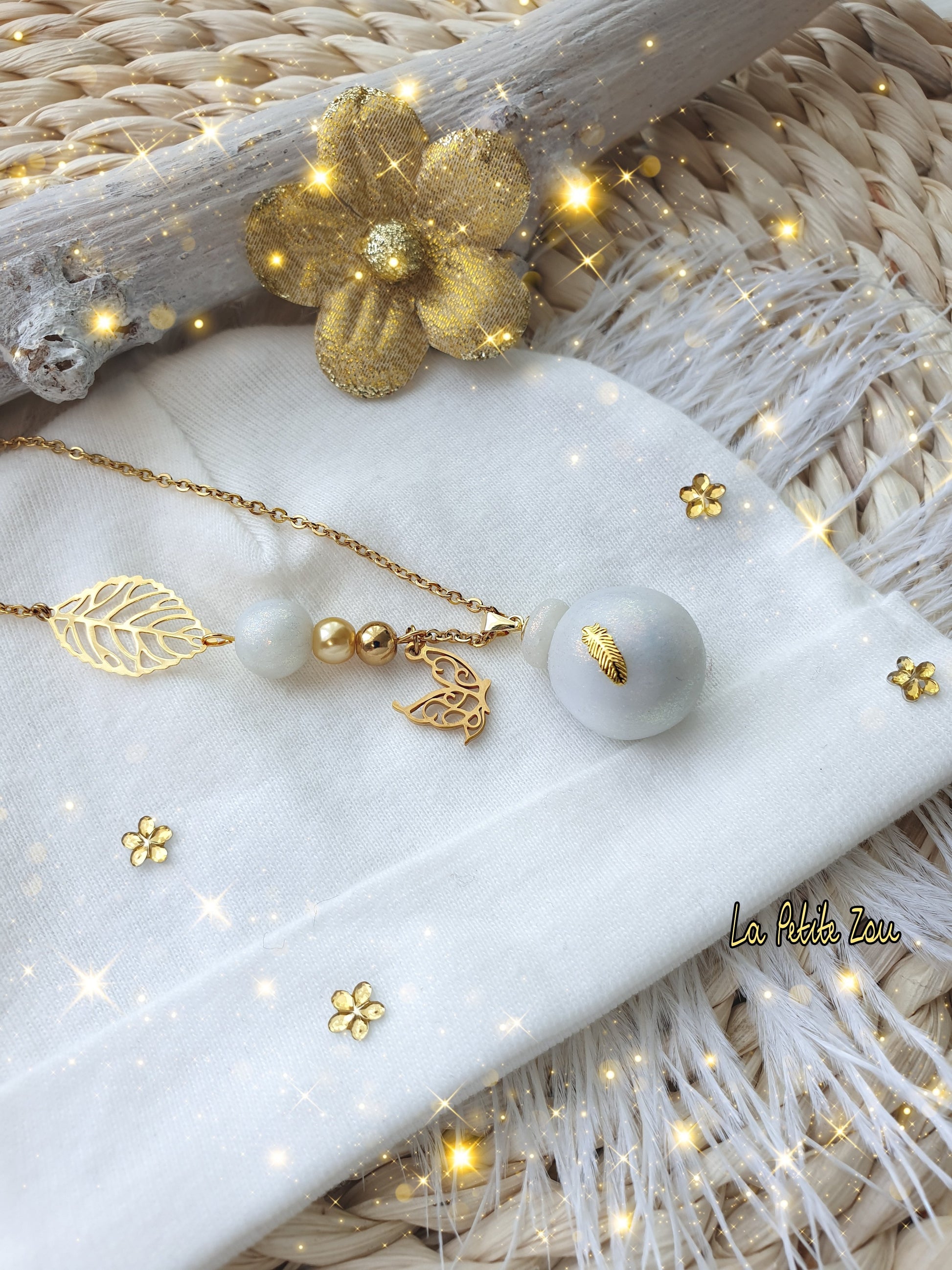 Collier de grossesse bola musicale thème * Ma Petite Plume Dorée * - lapetitezou