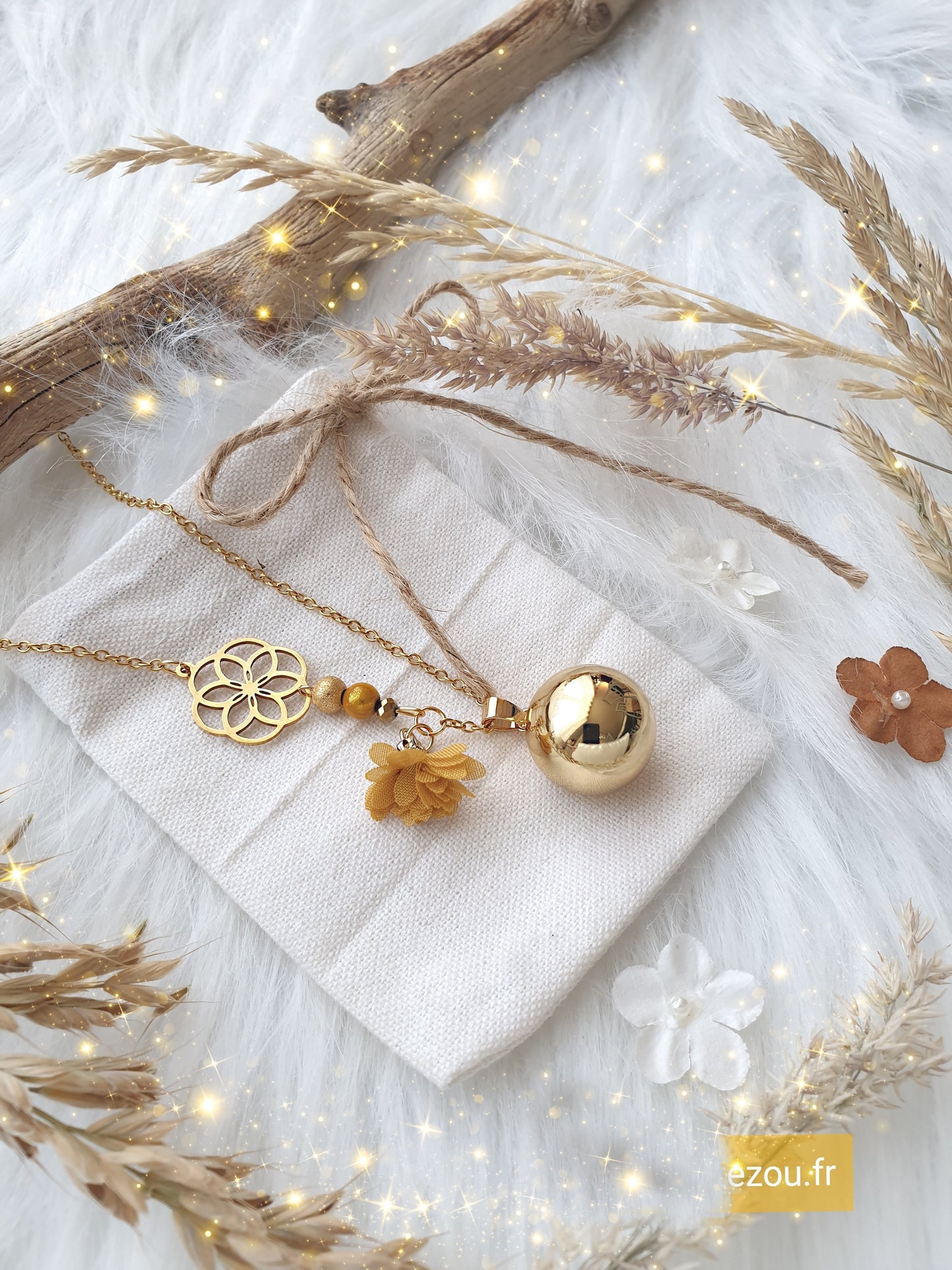 Collier de grossesse bola musicale thème * Miroir doré * - lapetitezou