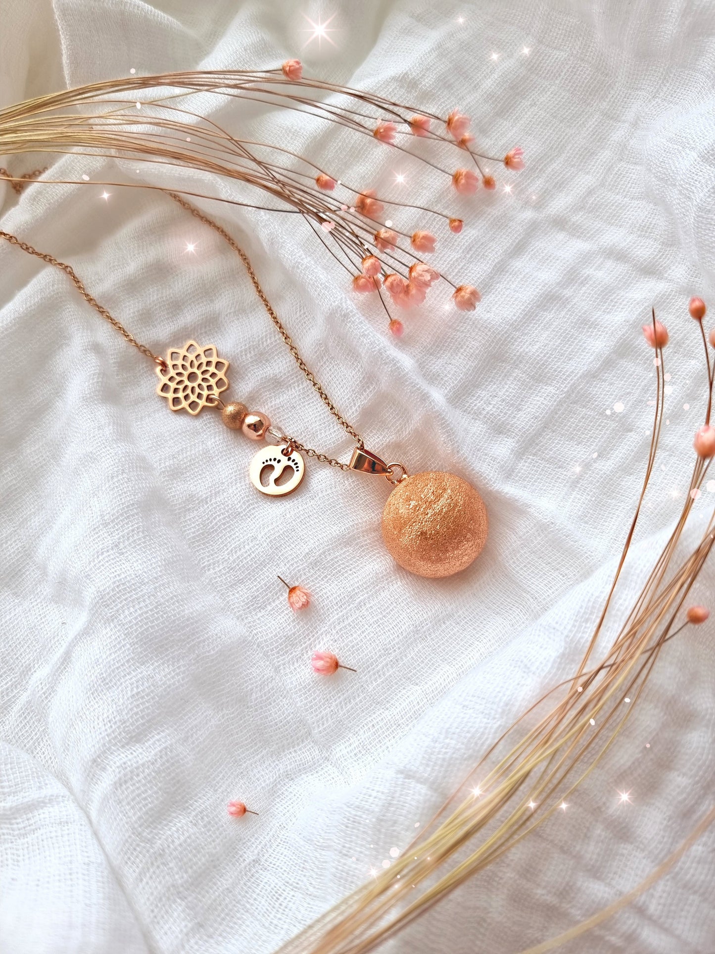Collier de grossesse bola musicale thème * Mon bonheur Rose * - lapetitezou