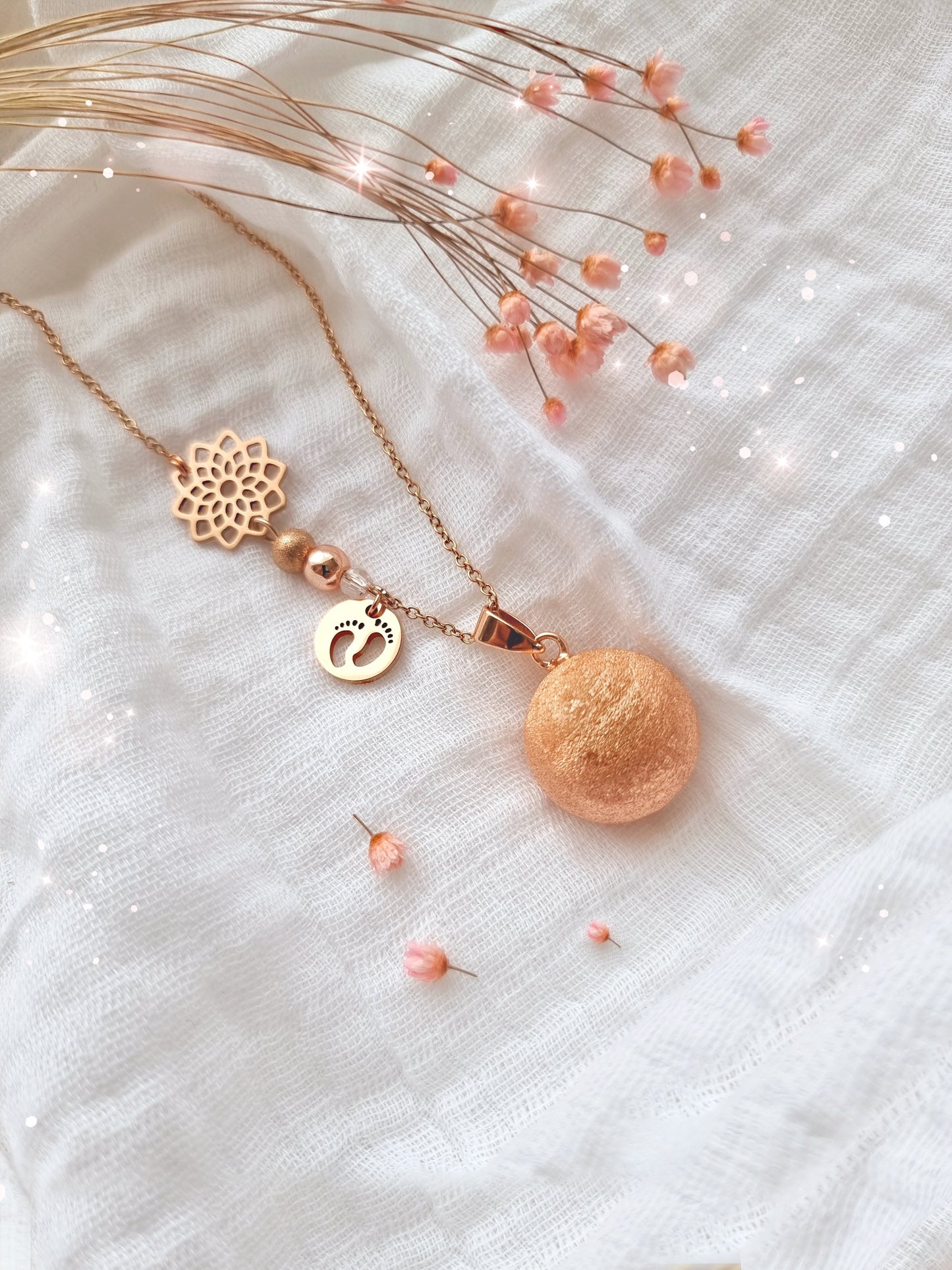 Collier de grossesse bola musicale thème * Mon bonheur Rose * - lapetitezou