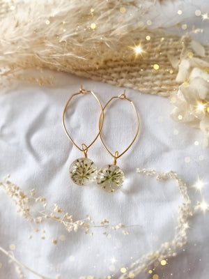 Boucles d'oreilles femme fleur séchées - lapetitezou