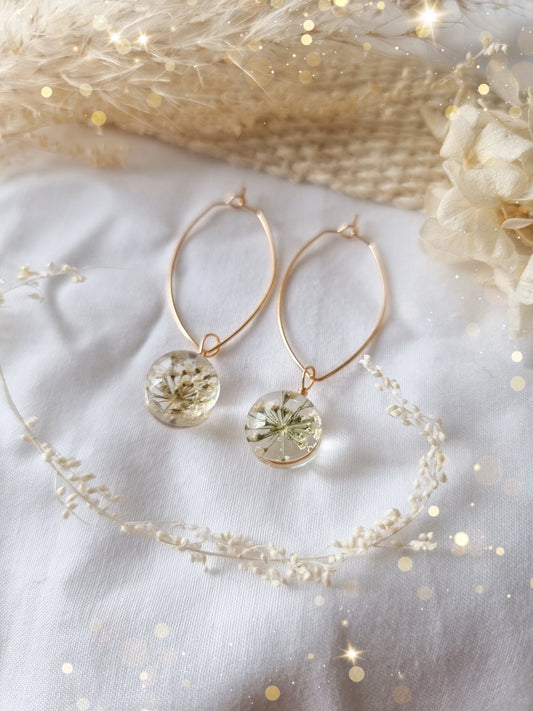 Boucles d'oreilles femme fleur séchées - lapetitezou