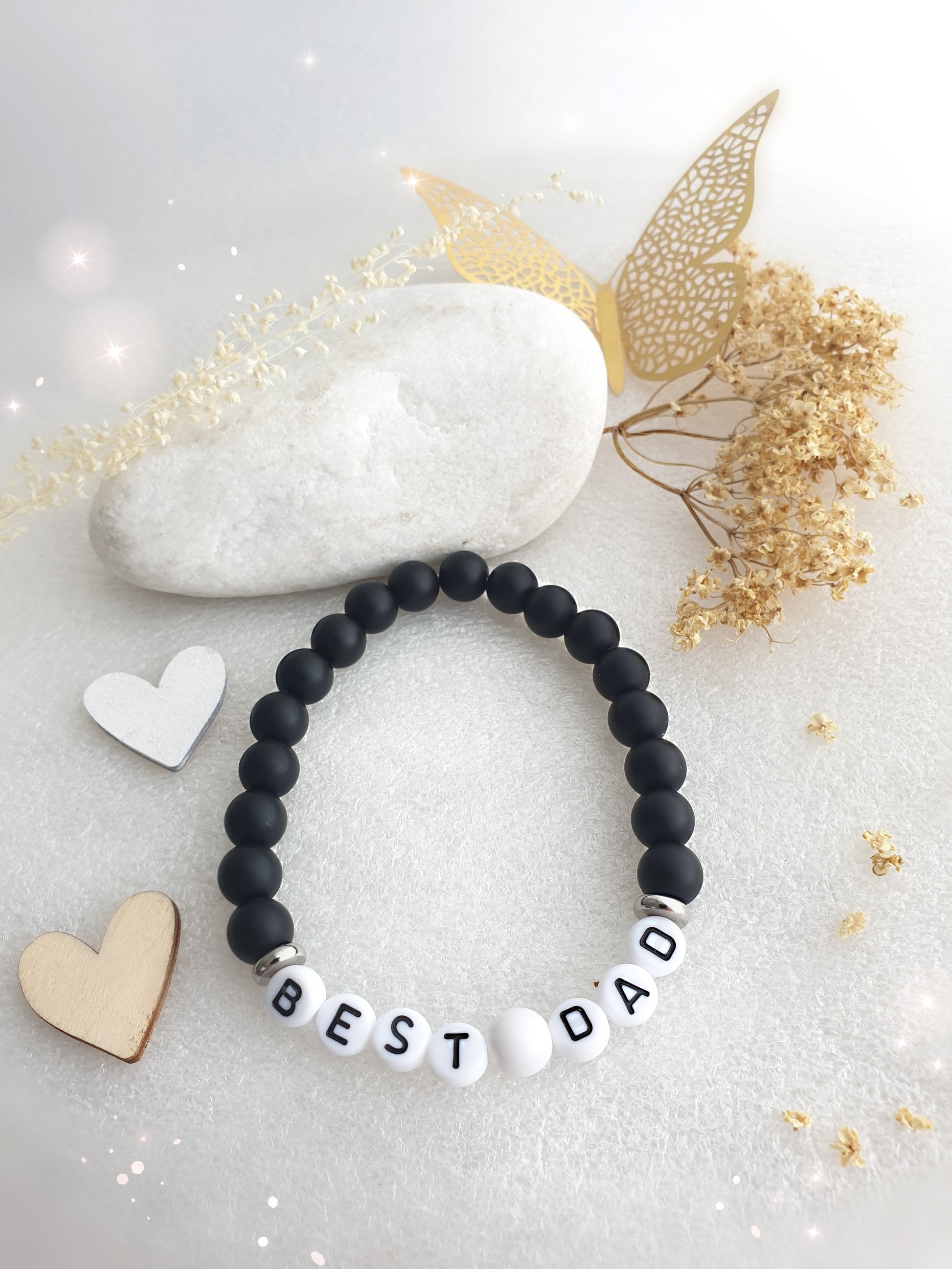 Bracelet Homme pierres naturelles * Best Dad * - lapetitezou