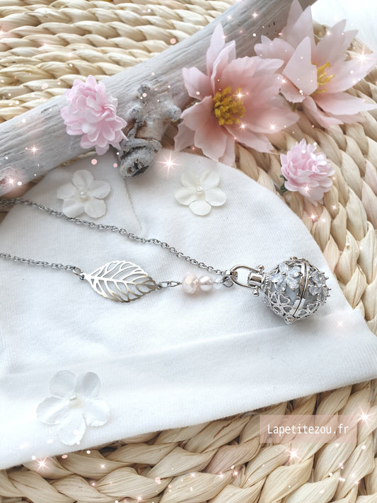 Collier de grossesse bola musicale thème * Flower Cristal Silver * - lapetitezou